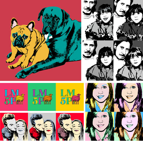 Exemples de tableau photo pop art